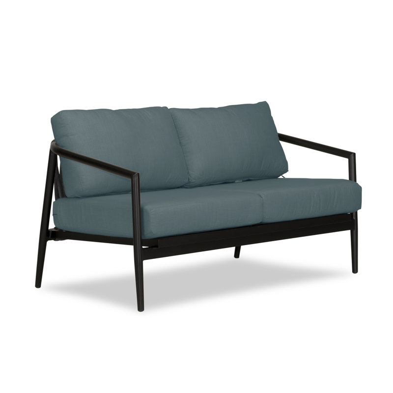Olio Outdoor 2 - Seat Loveseat, Black, Canvas Natural Sunbrella® Canvas