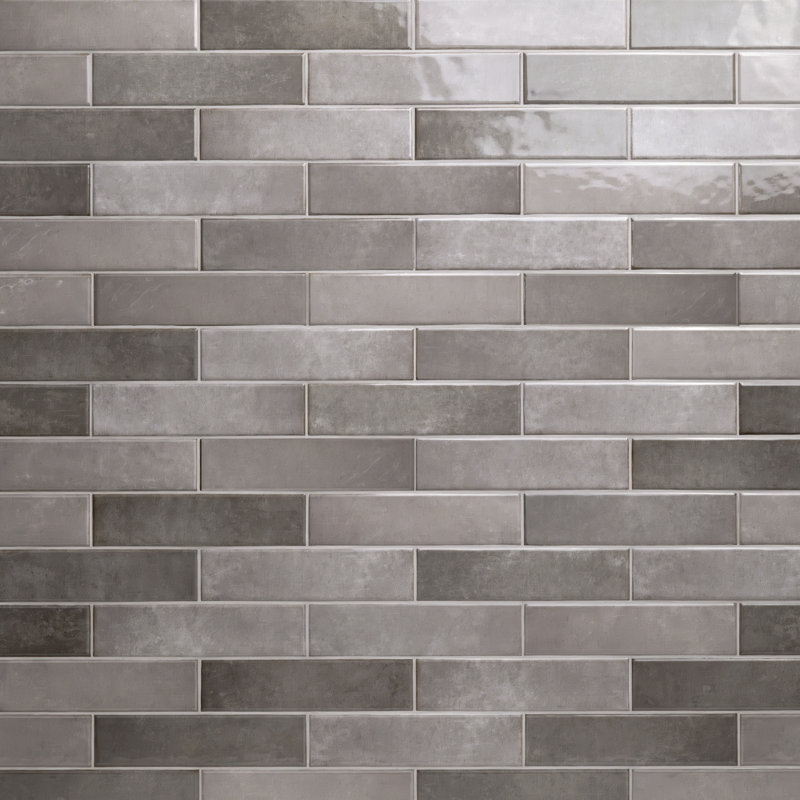 Hoku 3 in. x 12 in. Glossy Ceramic Subway Wall Tile, Shadow
