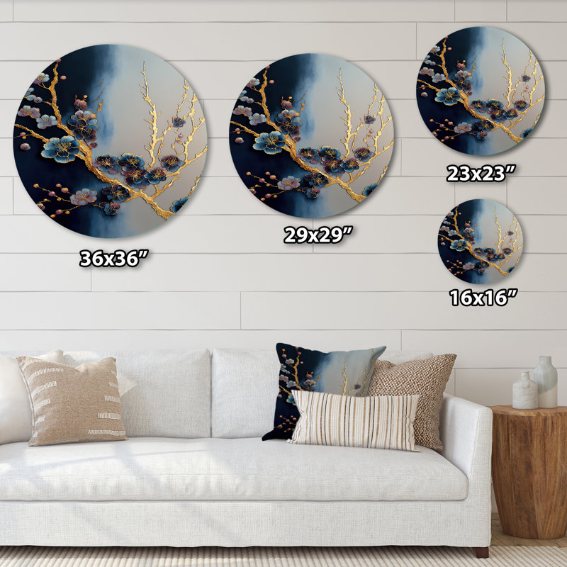 Kitt - paysages d'art rond en métal, H 36 po x l 36 po
