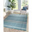 Tapis bleu en laine tissé à plat Bazil-87377953