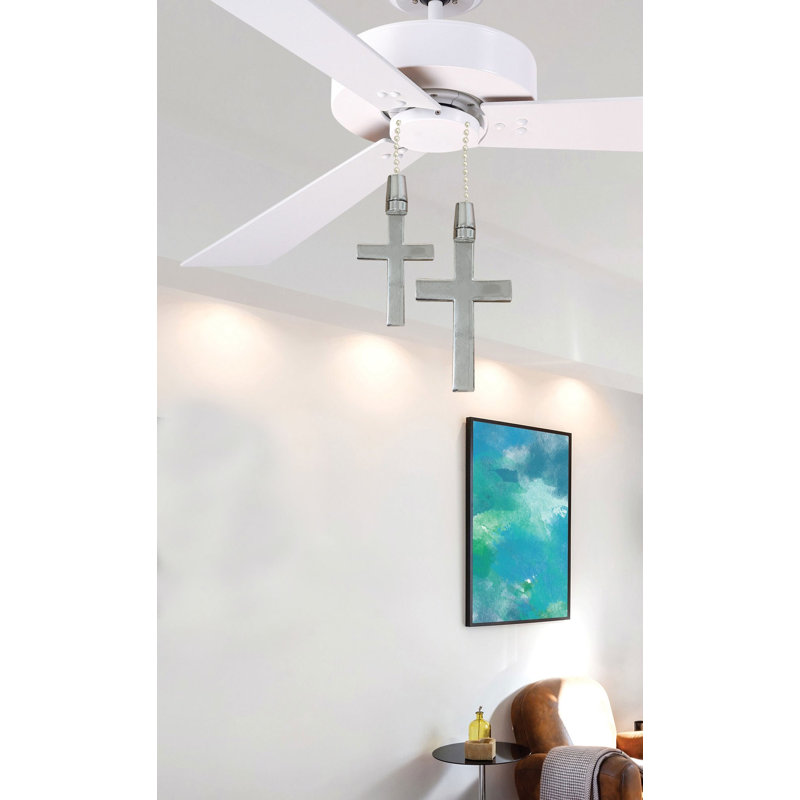 Cross Ceiling Fan Pull Chains, Chrome