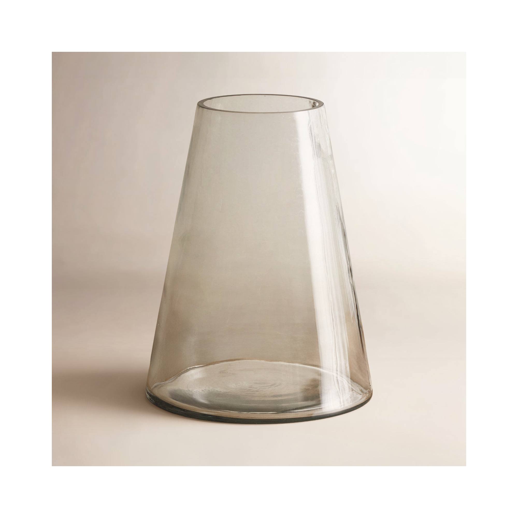 Cole And Grey Glass Cone Shaped Vase, 11.6"H x 8.85"W x 8.85"D