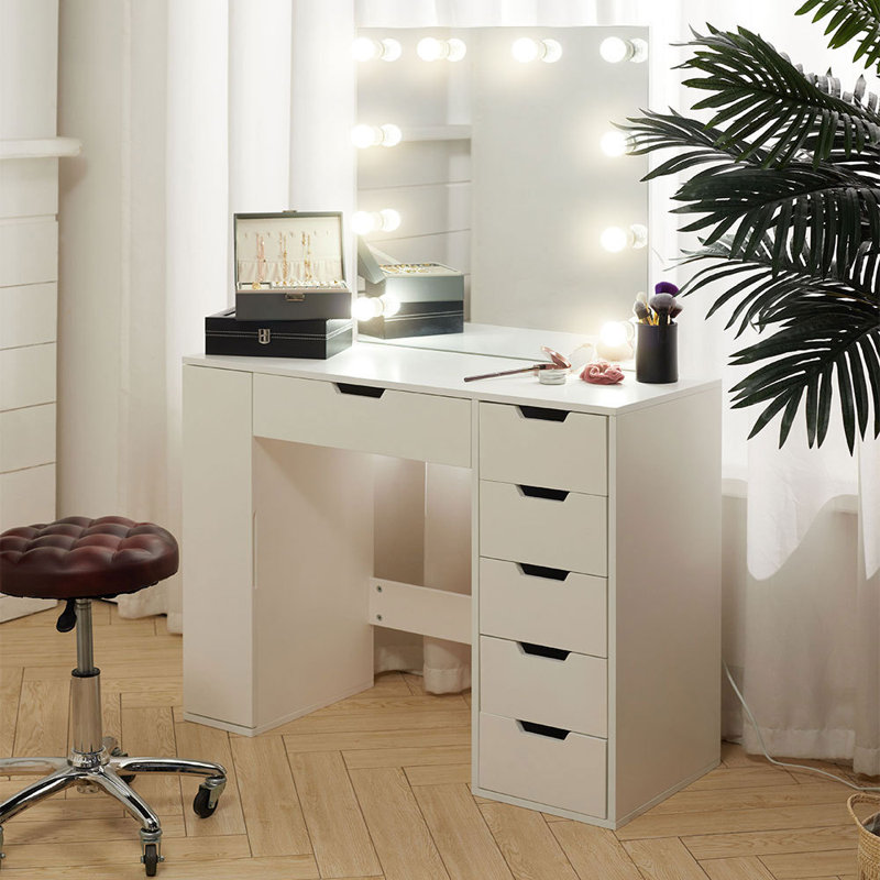 Moravian Dressing Table with LED Lighted Mirror