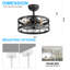 Ventilateur de plafond intérieur en cage fermé à 7 pales 20 pouces avec télécommande Mariellen