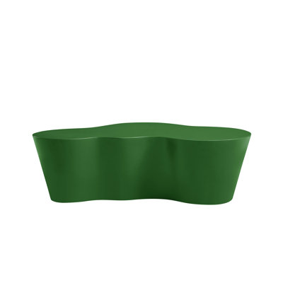 50 Inch Unique Shape Coffee Table Sturdy Fiberglass Tea Table For Living Room No Need Assembly GREEN