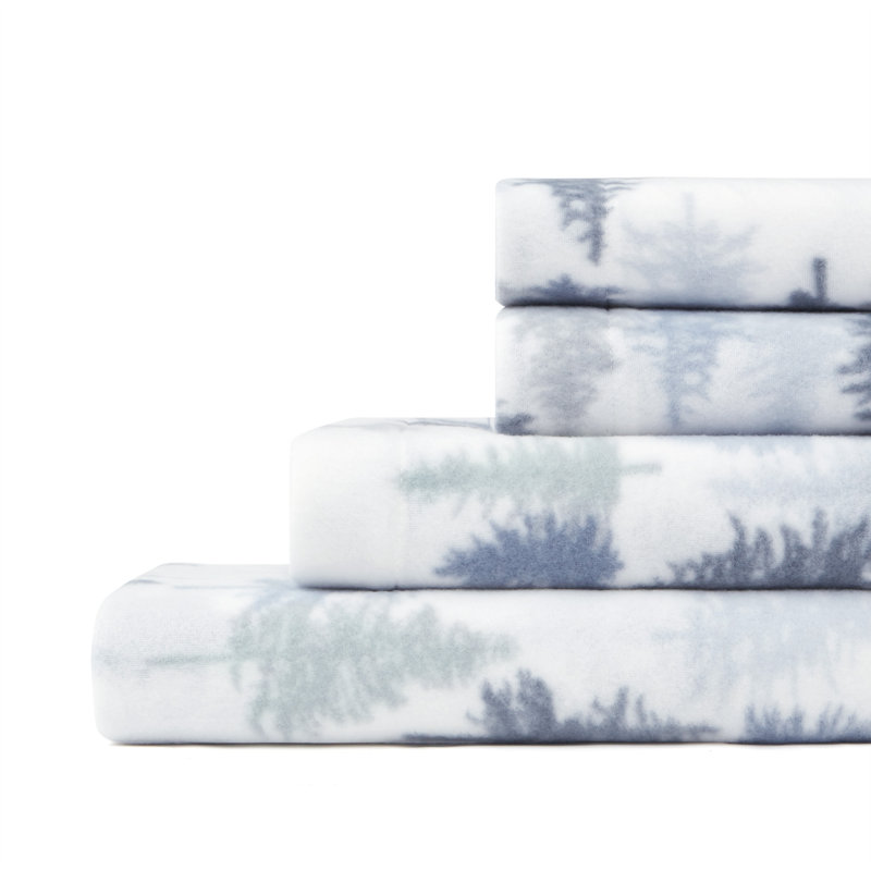 Ensemble de draps Blue Trees, Ensemble de draps pour lit simple + 1 drap + 1 tai