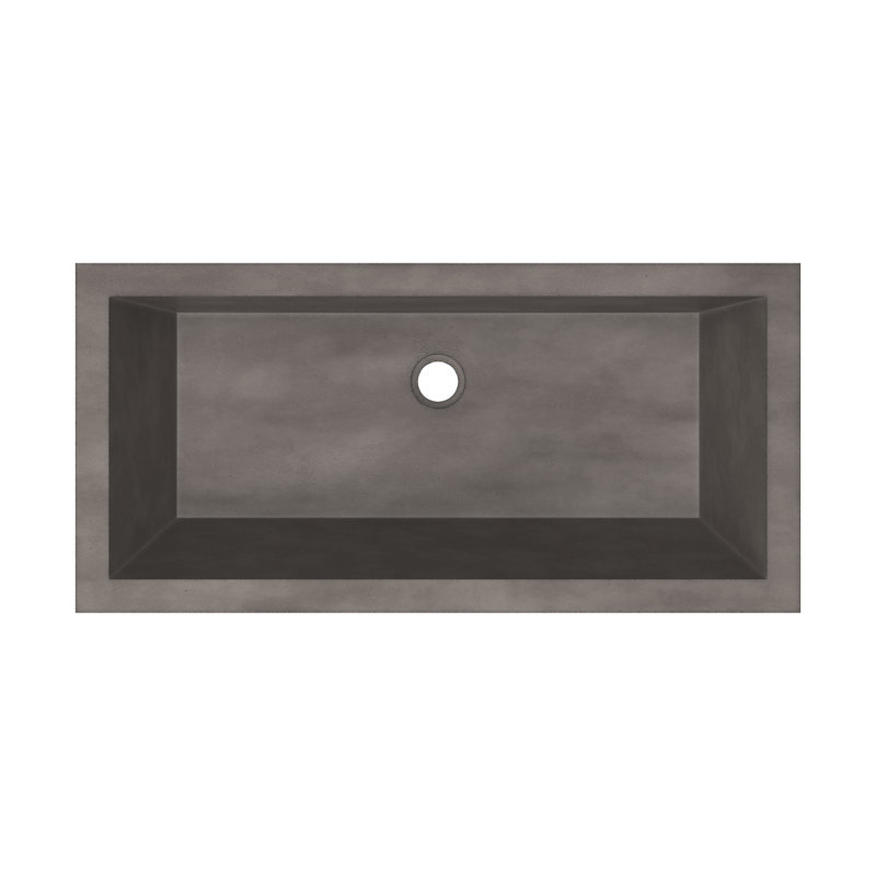 Arcata 30" Undermount Concrete Trough Bathroom Sink, Slate