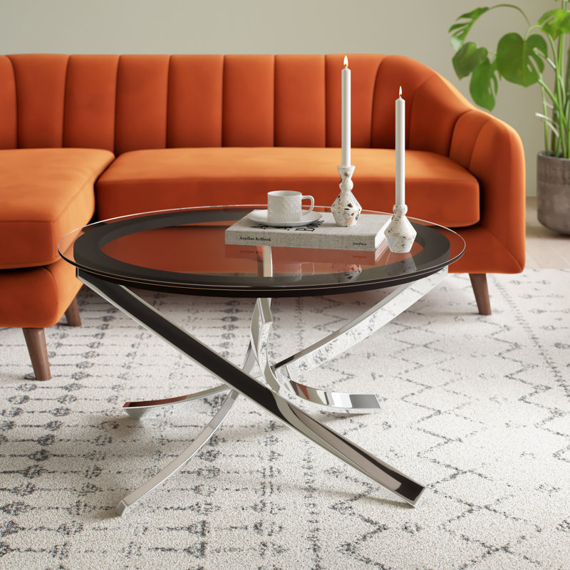 Ehlert Glass Top Coffee Table, Chrome