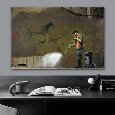 Banksy, artiste britannique, lavage mural, Lascaux, cheval français, caverne, graffiti et art urbain, art moderne urbain