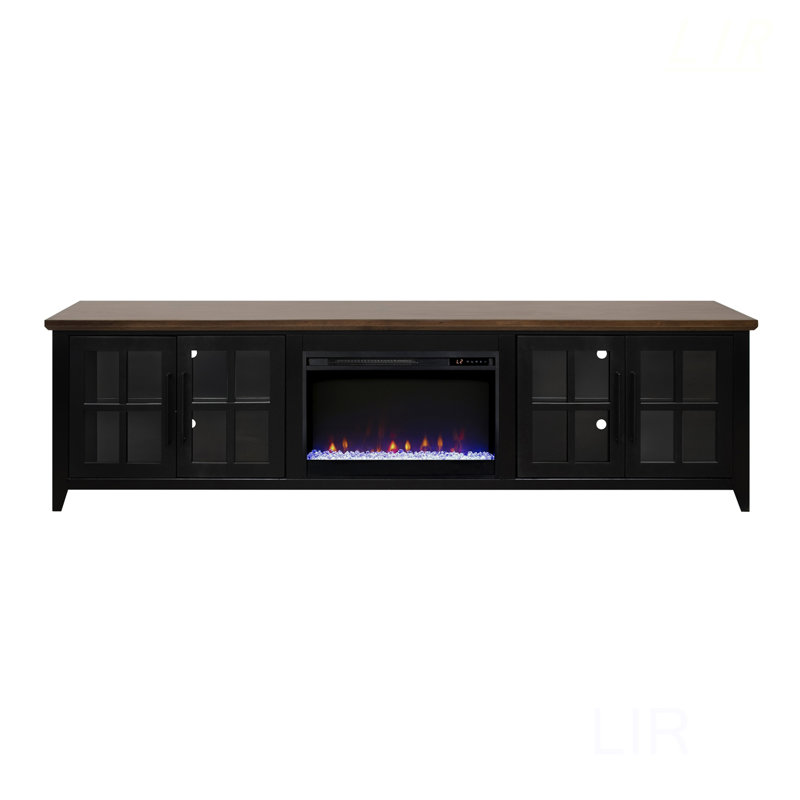 Meuble télé Providence de 96 po pour foyer, élégant et durable, pouvant accueillir de grandes téléviseurs jusqu'à 100 po, facile à assembler et meuble télé