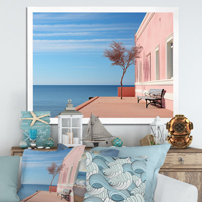 «Coastal Dream Pink and Blue Retreat» sur impression sur toile