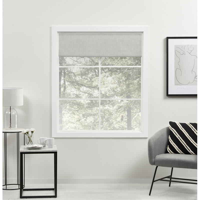 Store romain occultant 100% Exclusive Home Acadia, l 31 po x L 64 po, Gris foncé