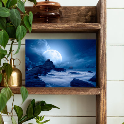 Couple Under Full Moon by Tracy Lee - Wrapped Canvas Print