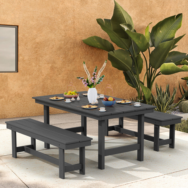 Julian High Density Polyethylene Outdoor Dining Stool 4-Piece Set