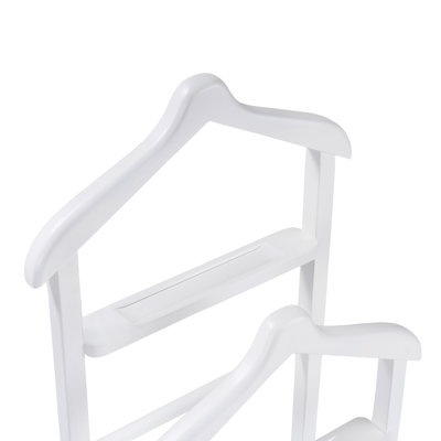 Élégant porte-valet pour vêtements et accessoires, bois de hêtre blanc, 13,2 x 47,2 x 18,1 pouces | 100% hêtre durable, design moderne | Cintre polyvalent, parfait pour le vestibule, la chambre à coucher et l'organisation de bureau