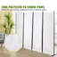 Paravent de 1,70 m (5,6 pi) pliable en tissu blanc, pour bureau, chambre, salle à manger, bureau, autoportant, blanc-177403588