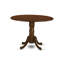 3 Piece Kitchen Table Set for Small Spaces Contains a Round Dining Room Table with Dropleaf and 2 Faux Leather Upholstered Chairs, 42x42 Inch, Espresso-792803247-719023224