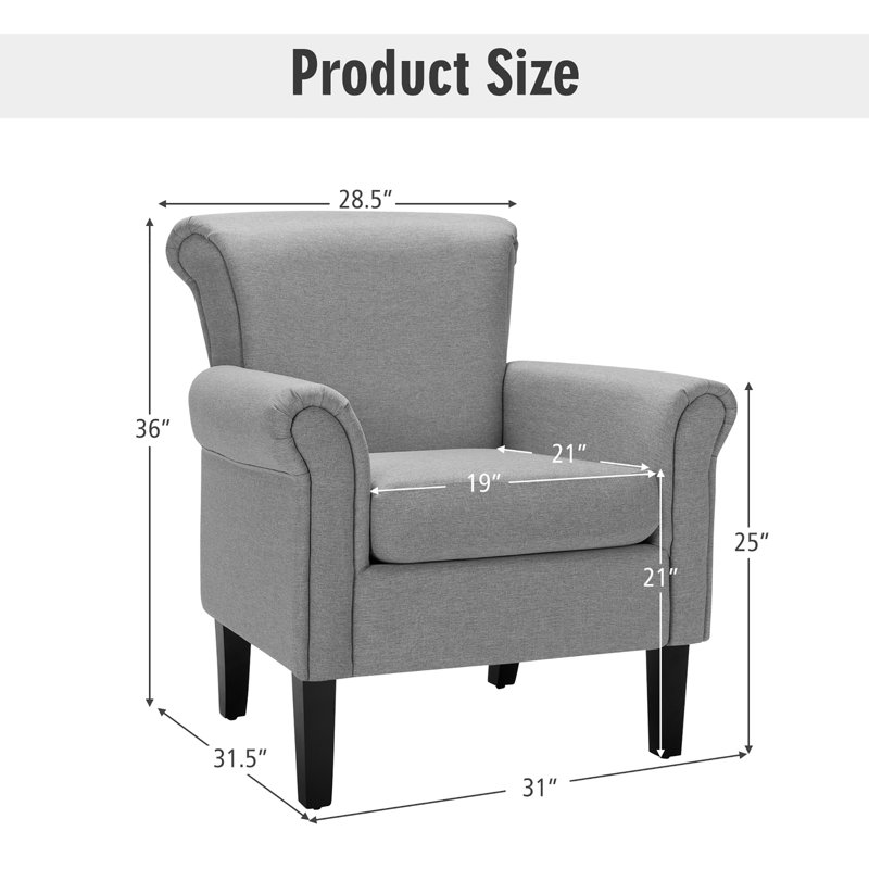 Chaise avec accoudoirs King Louis, Velours gris clair
