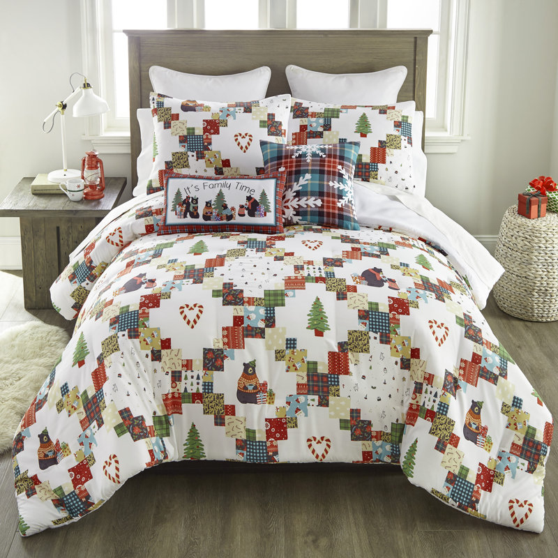 Your Lifestyle by Donna Sharp Holiday Love 3PC King Festive Comforter Set, King Comforter + 2 King Pillowcases