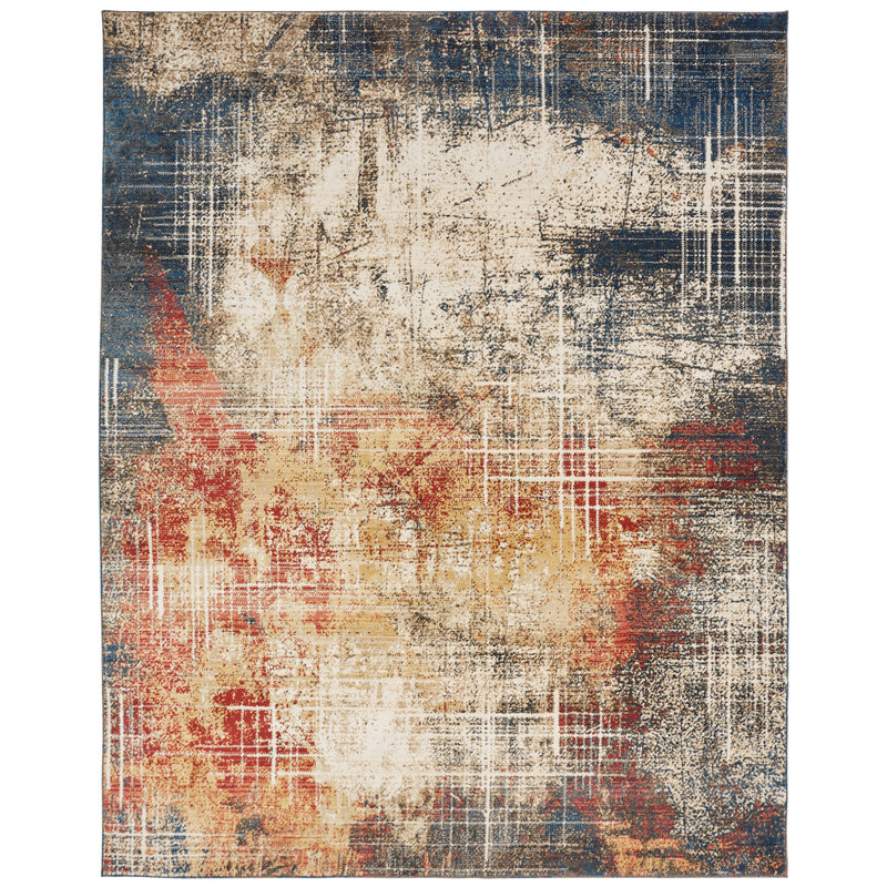 Desert Abstract Area Rug, Rectangle 5'5" x 7'7"