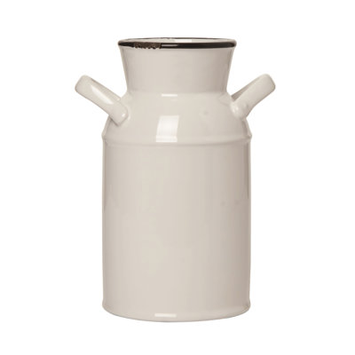 Ceramic 7.5 Inch White Spring Vintage Style Milk Jug Decorative Object for Indoor Use Perfect for Tabletop Decoration Gift Giving and Hostess Gifts Ideal for Spring Decor and Home Accents
