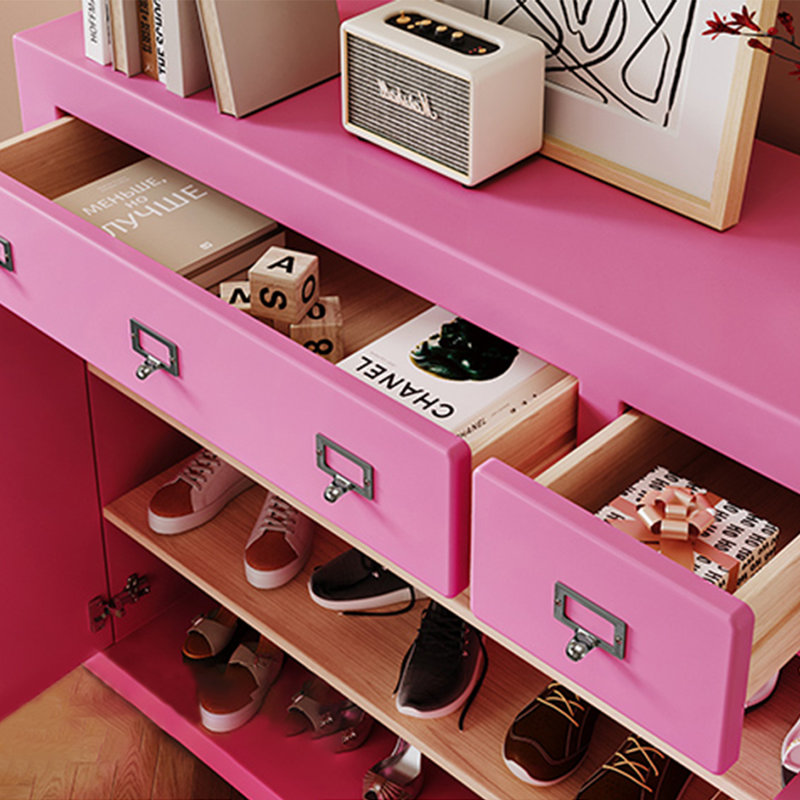 Buffet moderne 2 tiroirs 2 portes, Rose
