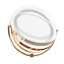 Coiffeuse de maquillage blanche moderne avec miroir pliant en trois parties, rotation à 360 °, 3 lumières à DEL de couleur et tablette pivotante à éclairage arqué, ouverture à deux niveaux pour les accessoires de beauté
