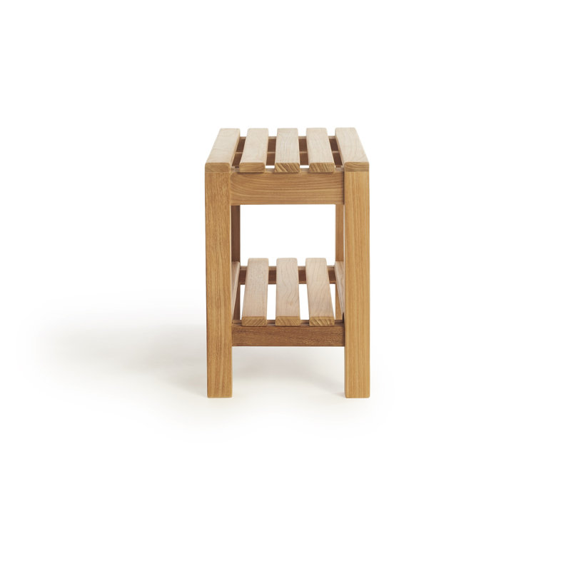 Teak Shower Bench, 17.75" H x 23.5" W x 12.25" D
