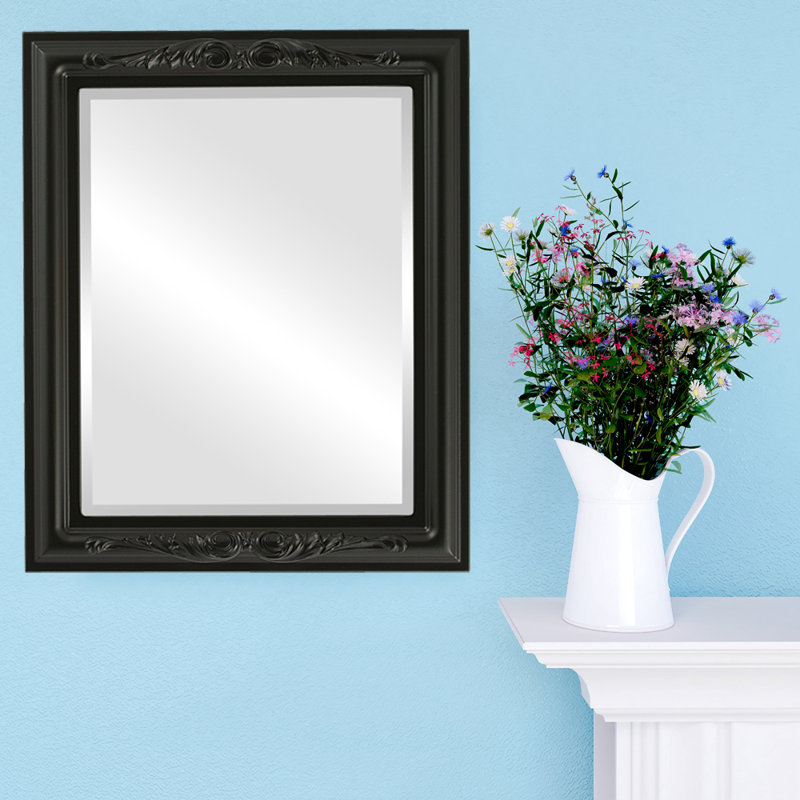 Miroir décoratif rectangulaire encadré Winfrey, Noir mat, 19 po x 15 po