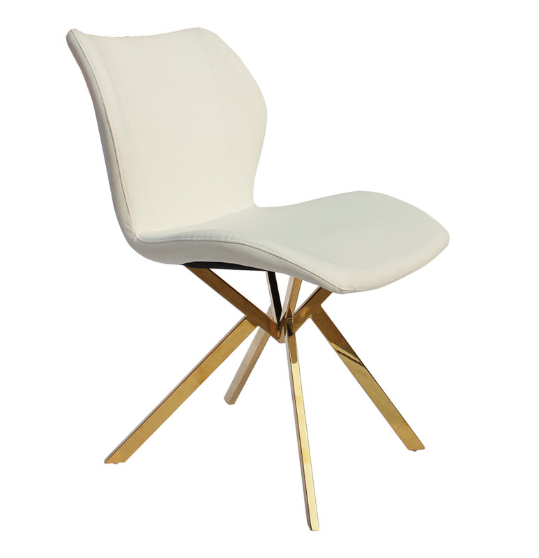 Chaise d'appoint, Blanc, Doré