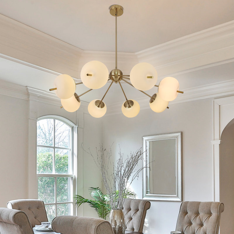 8-light Bubble Chandelier Lighting Brass Chandelier 35 Inch Modern Chandelier