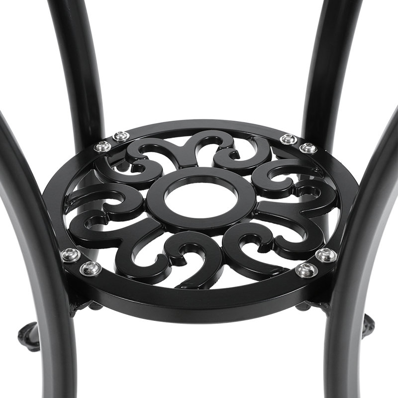 Kerkhoven Round Metal Outdoor Coffee Table With Umbrella Hole, 64cm H x 60cm L x 60cm W