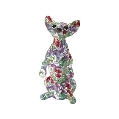 Chihuahua à fleurs rétro Red Barrel Studio® Plus