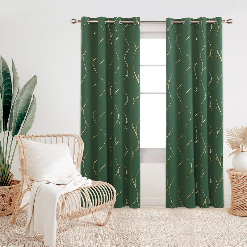 Valmar Blackout Curtain Pair, Width 132 x Drop 229cm, Dark Forest