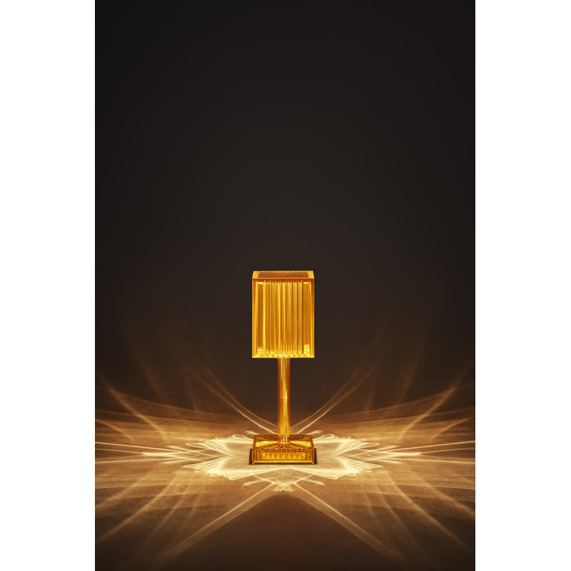 Gatsby Square Resin Table Lamp, Amber