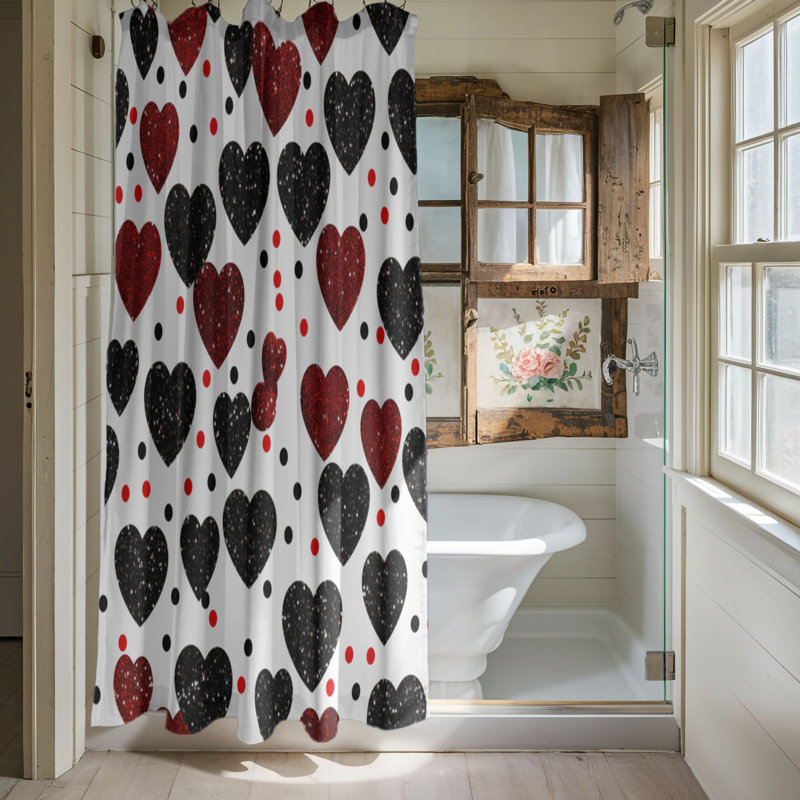 Rideau de douche Contrast Heart - Premium, H 74 po x l 71 po