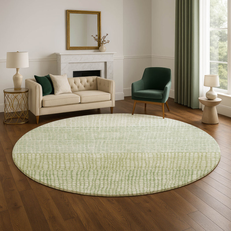 Premium Machine Washable Monnier AMF1831 Geometric Rug, Round 8'