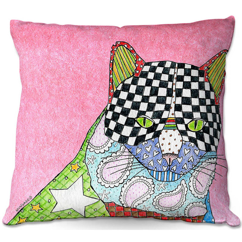  Coussin Couch Cat, 16 po x 1 po, Rose clair