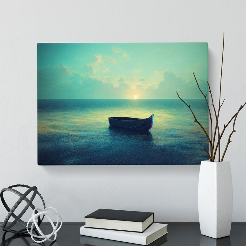 Lone Boat Vol.3 - Wrapped Canvas, 35cm H x 50cm W x 3cm D
