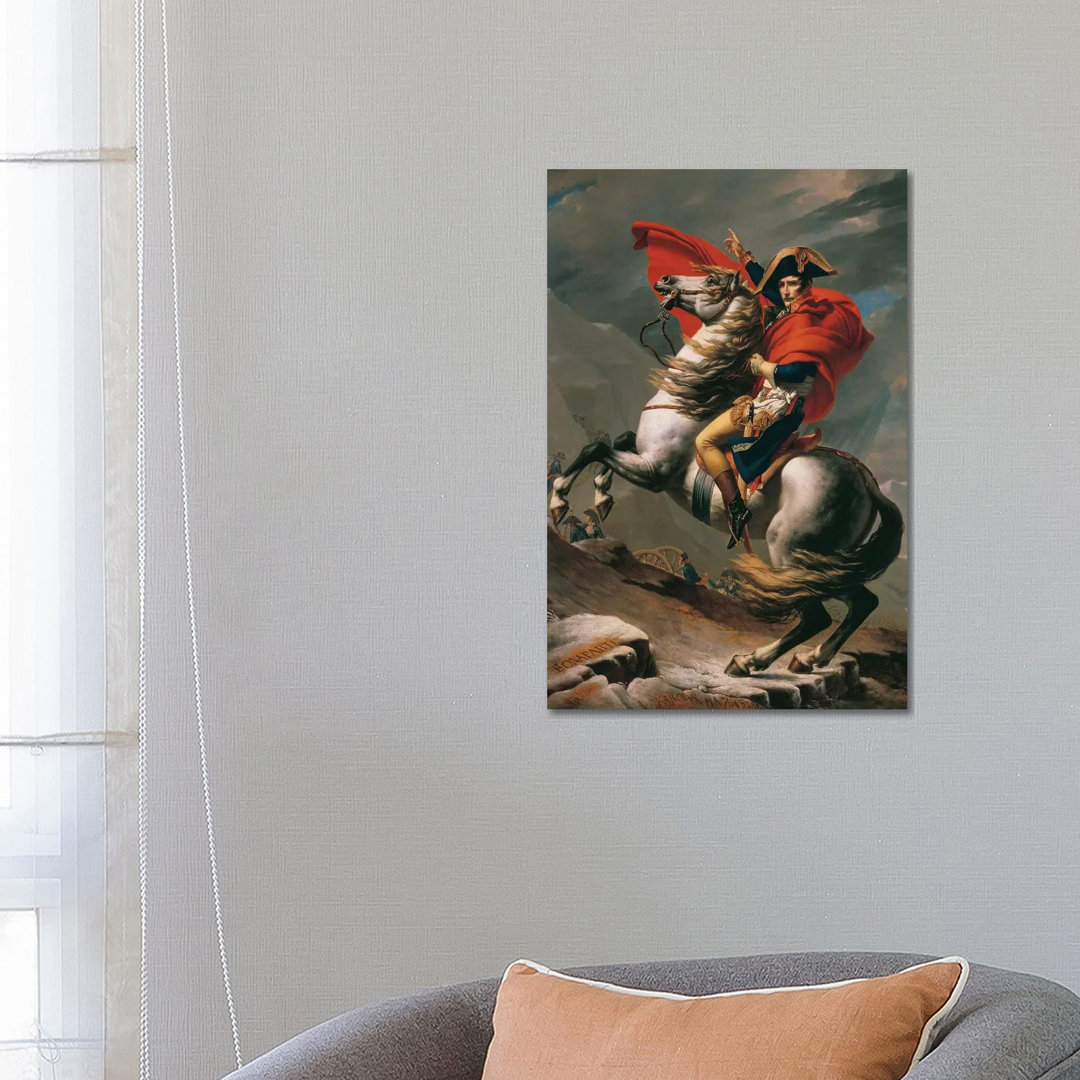 Napoleon Crossing the Alps by Jacques-Louis David - Unframed Graphic Art