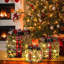 Ensemble de décoration de Noël 3 pièces avec lumières à piles