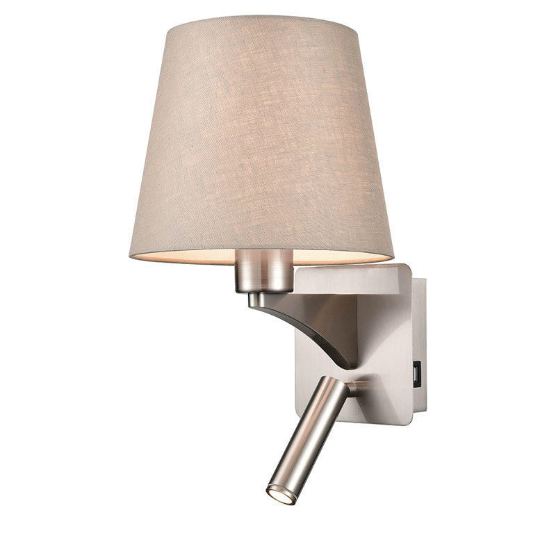 Anoop LED Armed Sconce, Taupe