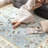 Washable Floral Boho Area Rug Modern with Non-Slip Backing for Living Room Bedroom-Blue-862518837-869821752