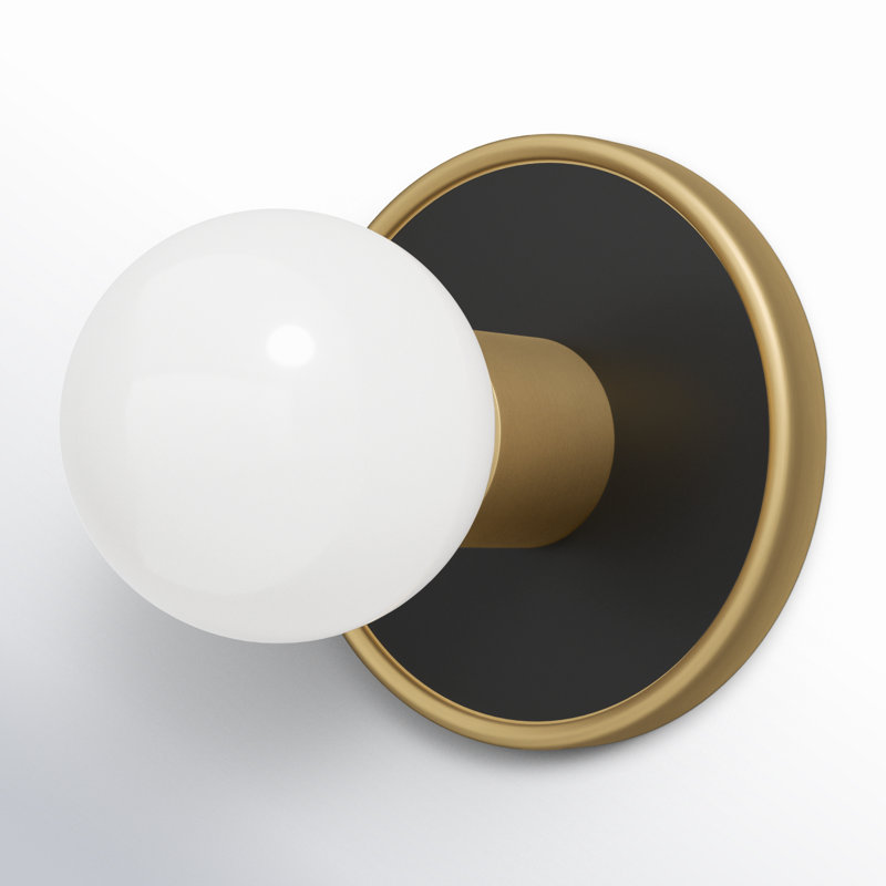 Rocha Dimmable Bath Sconce, No, Black/Natural Aged Brass