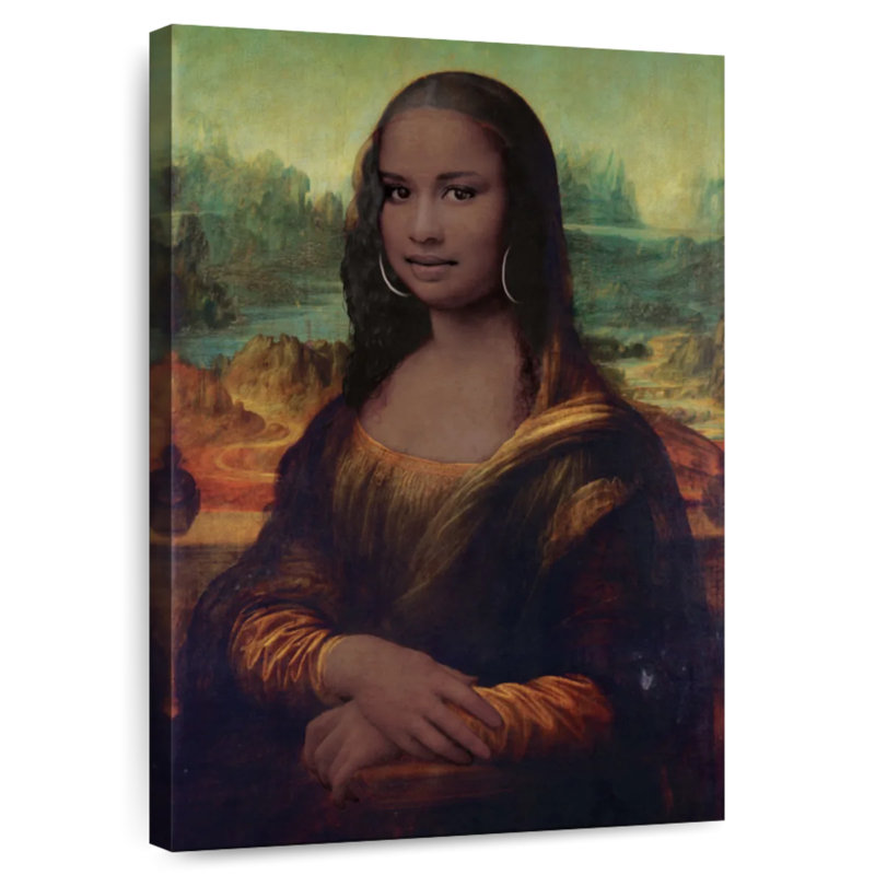 Leisha Mona Lisa d'inspiration afro-américaine, H 39 po x l 26 po