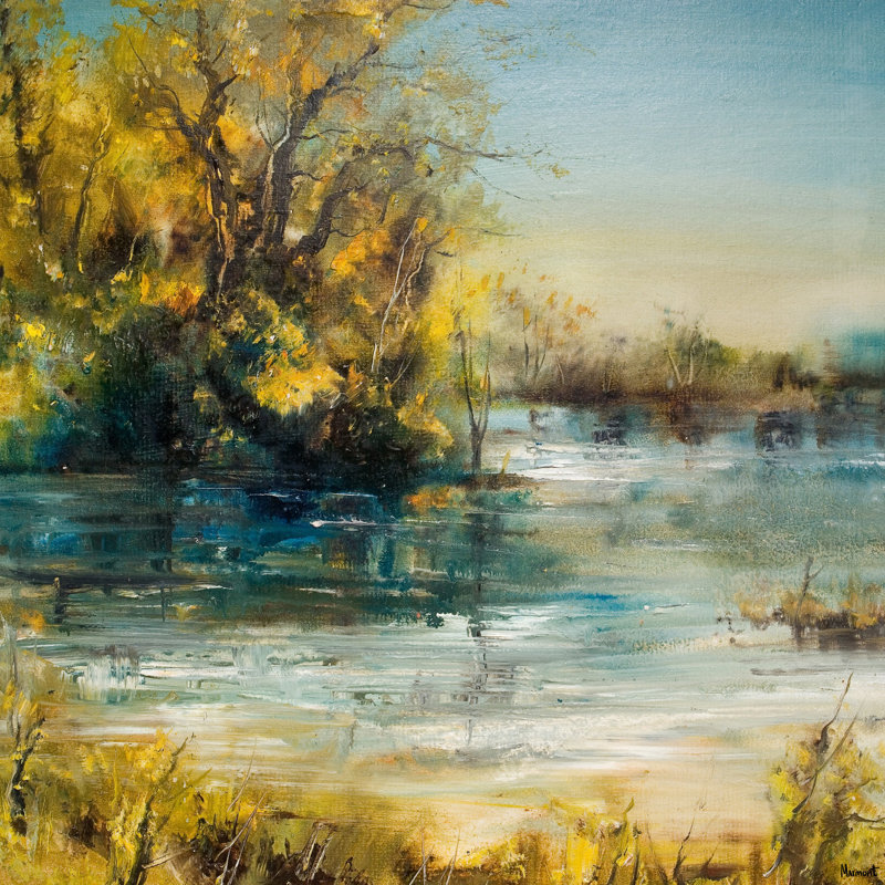 Life Is A Deep River - peinture sur toile tendue, L 12 po x H 12 po