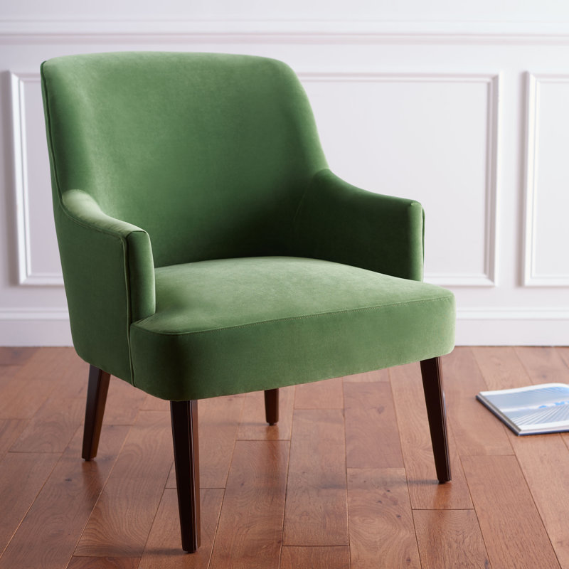 Lorenzana Velvet Armchair, Green Polyester