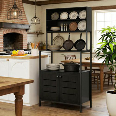 Station de café pratique, support avec prise de courant et tablettes de rangement