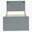 Lit simple en bois avec tête de lit avec rangement et prises de courant, lit extensible avec lit gigogne simple-404568800-404568807