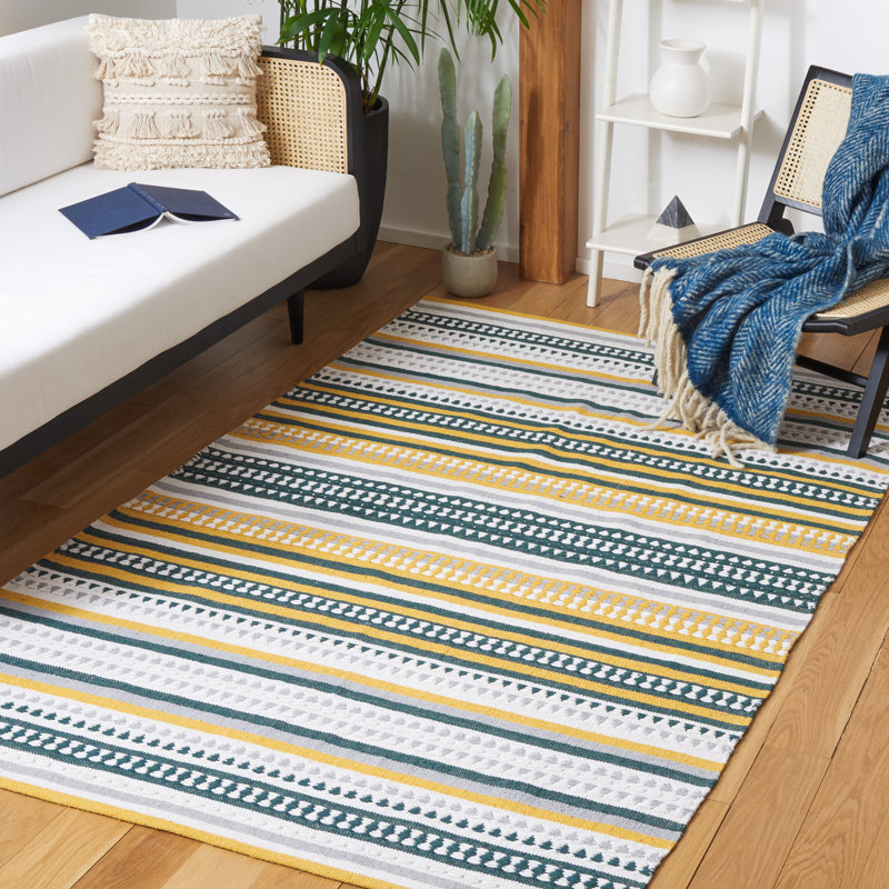 Montauk Hand Woven Cotton Striped Rug, Rectangle 8' x 10'